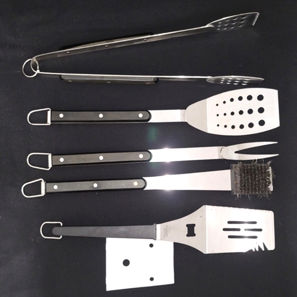 The Pampered Chef Stainless Steel BBQ Grill Tool Set - Picture 1 of 14